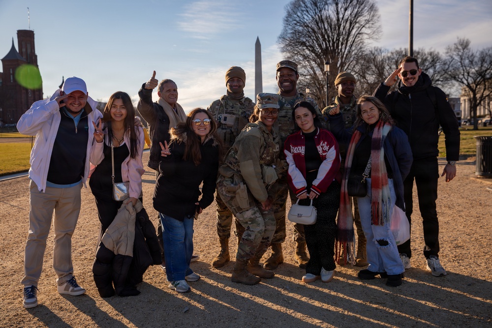 Joint Task Force Magnolia Soldiers patrol on the National Mall in Washington, D.C.