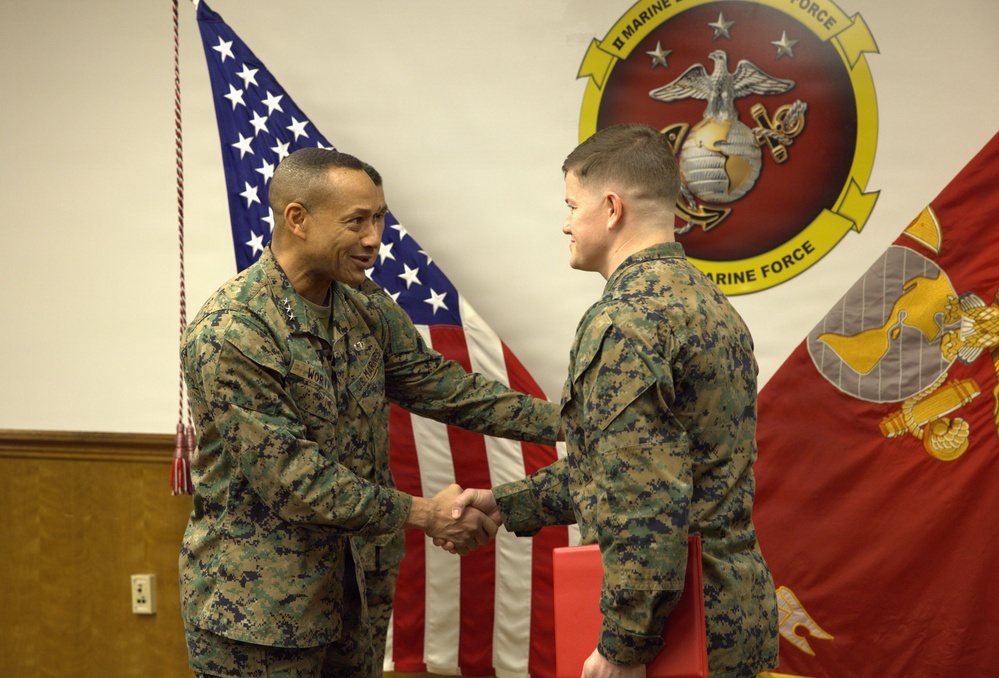 Gunnery Sgt. Jacob R. Bellis awarded a Navy and Marine Corps Commendation Medal