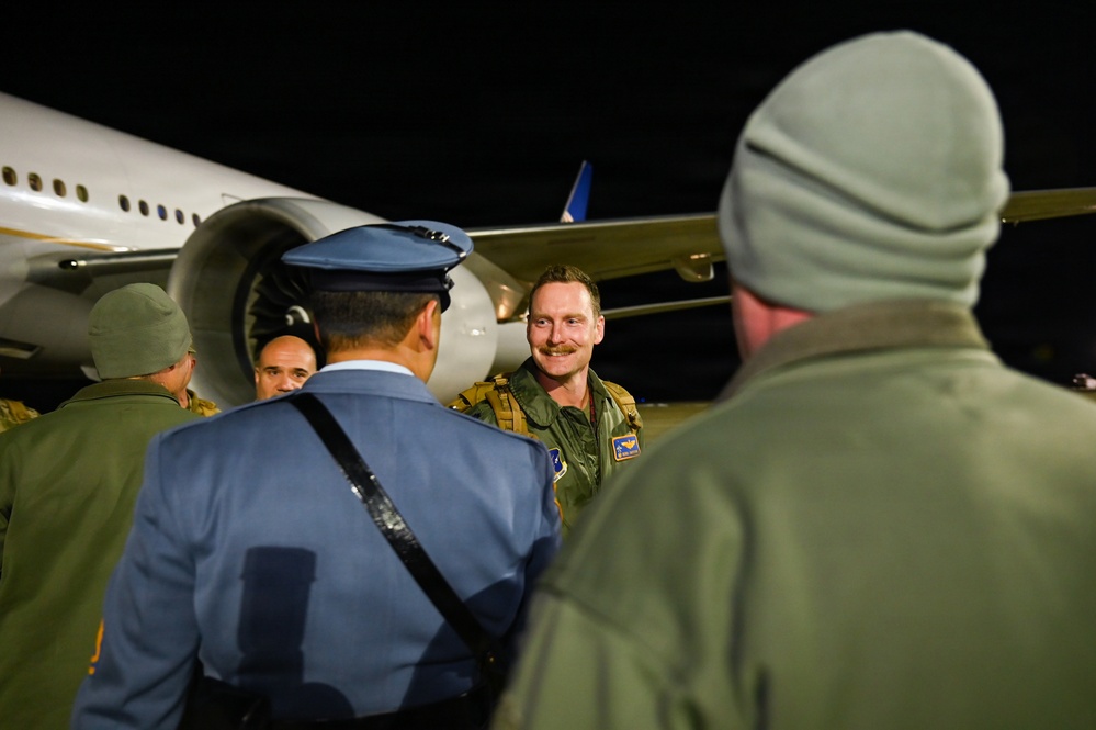 177th Fighter Wing unit members return to base after a more than three month deployment to Japan