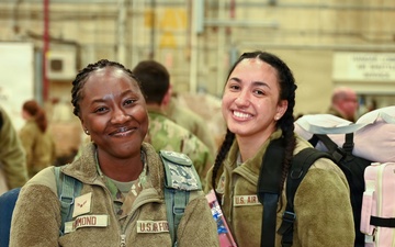177th Fighter Wing unit members return to base after a more than three month deployment to Japan