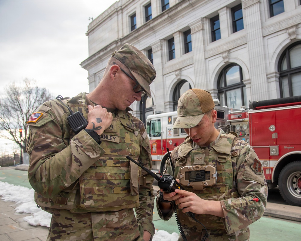 JTF-DC communication personnel conduct equipment checks