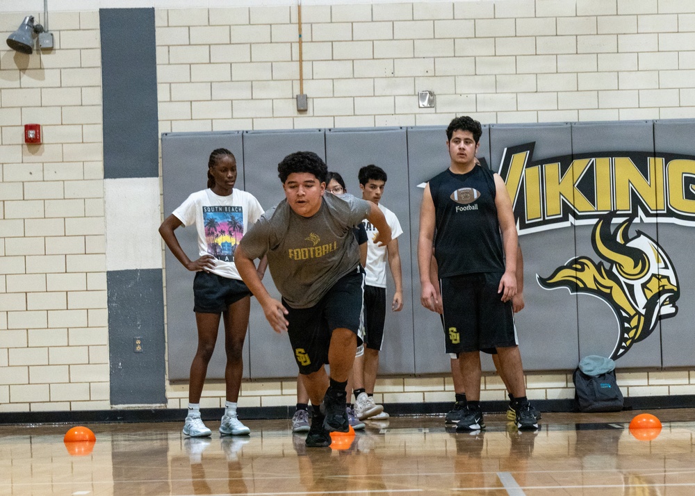 Austin North Marines visit Navarro Early College High School