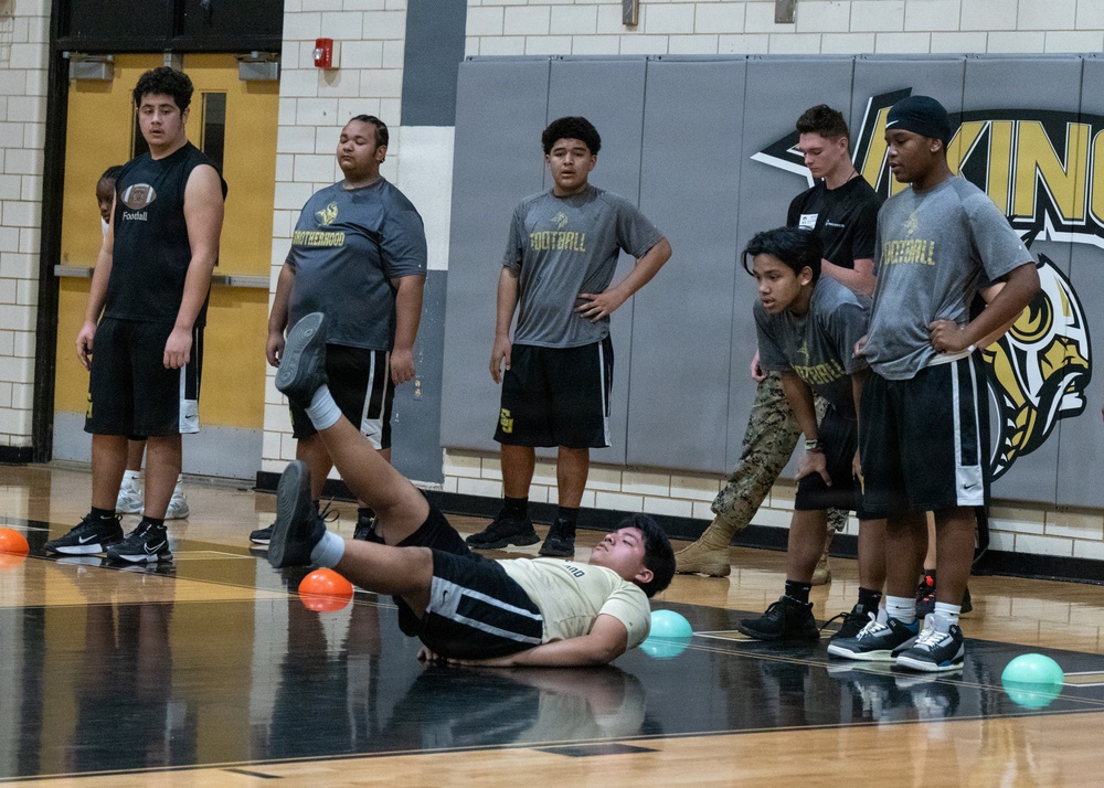 Austin North Marines visit Navarro Early College High School