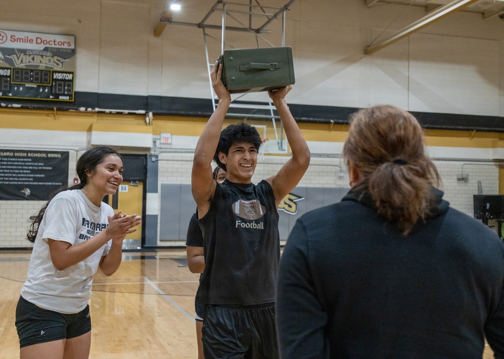 Austin North Marines visit Navarro Early College High School