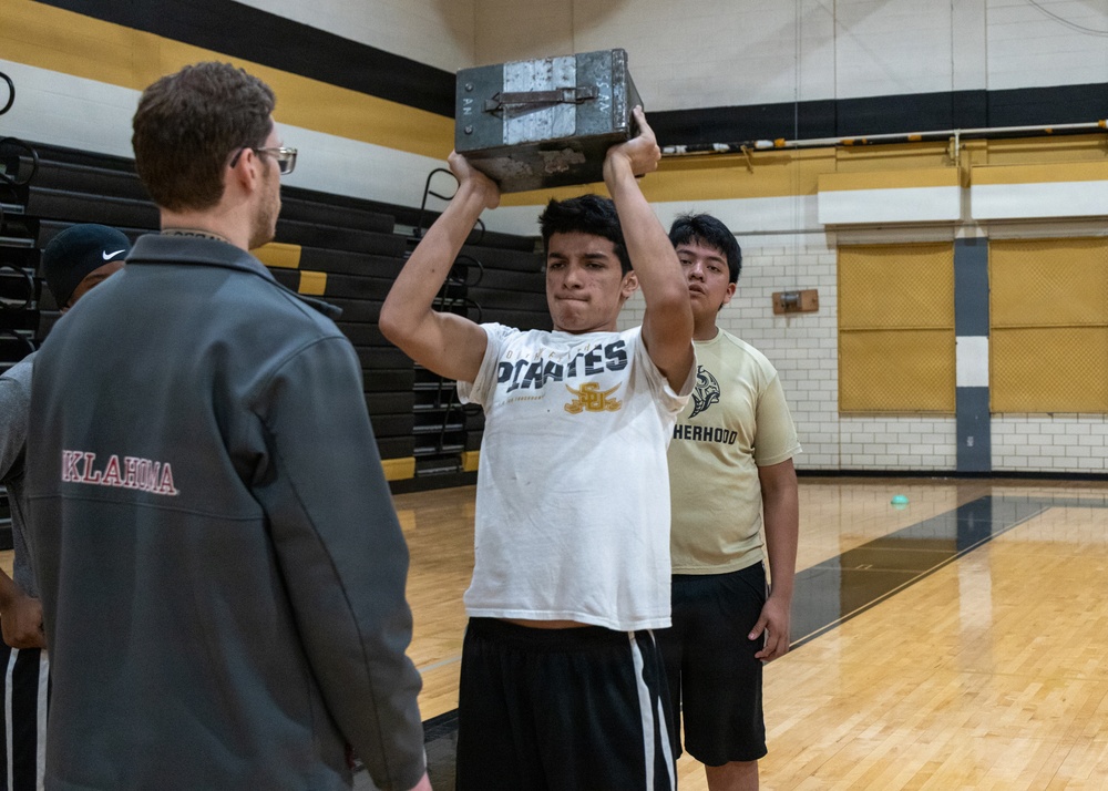 Austin North Marines visit Navarro Early College High School