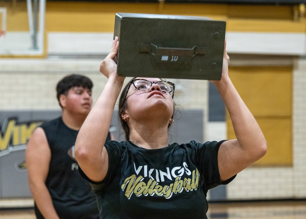 Austin North Marines visit Navarro Early College High School