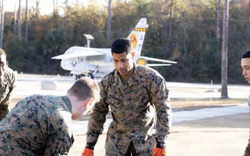 Marines Lay Expeditionary Matting for POW/MIA Memorial Aircraft Move