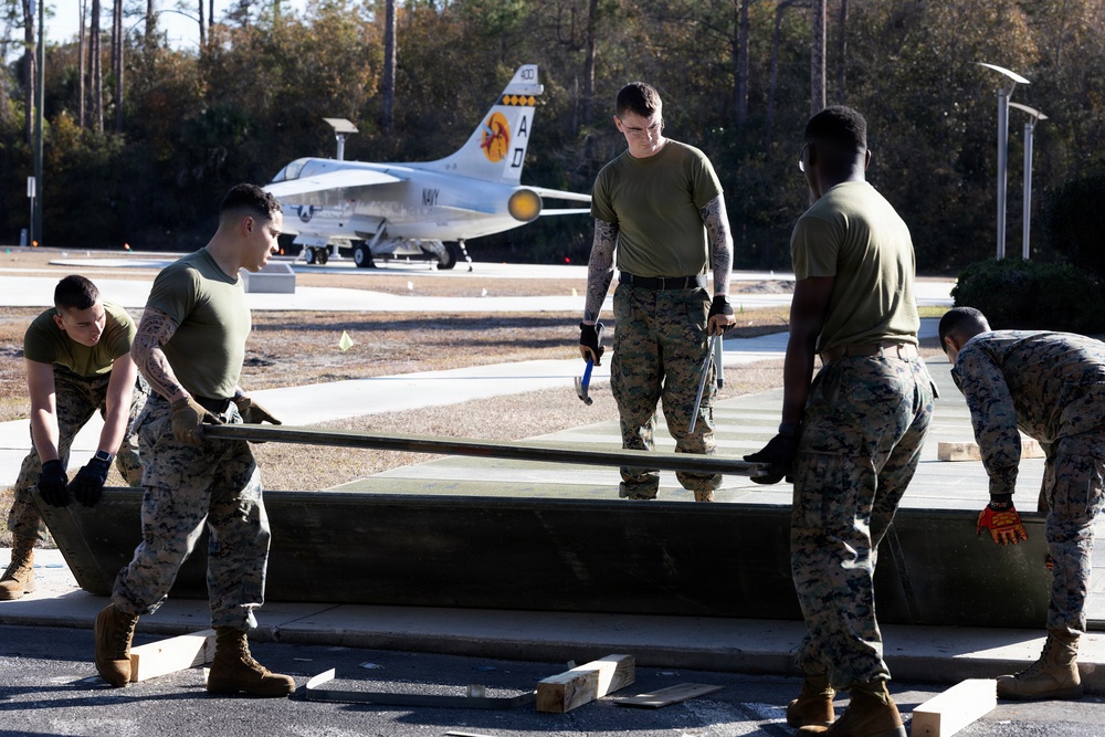 Marines Lay Expeditionary Matting for POW/MIA Memorial Aircraft Move
