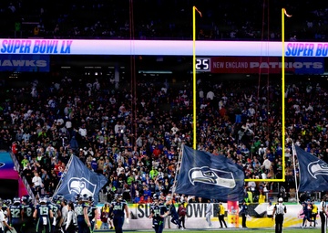 Air Force, Navy, Air National Guard conduct 8-aircraft flyover at 2026 Super Bowl LX