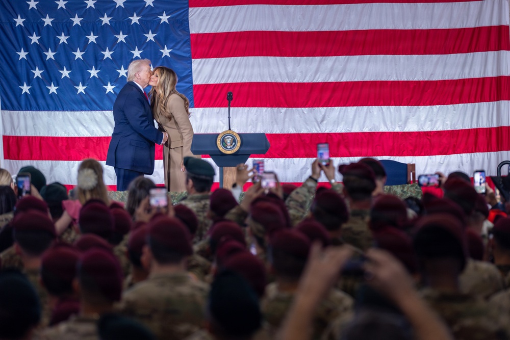 President Donald J. Trump and First Lady Melania Trump visit XVIII Airborne Corps
