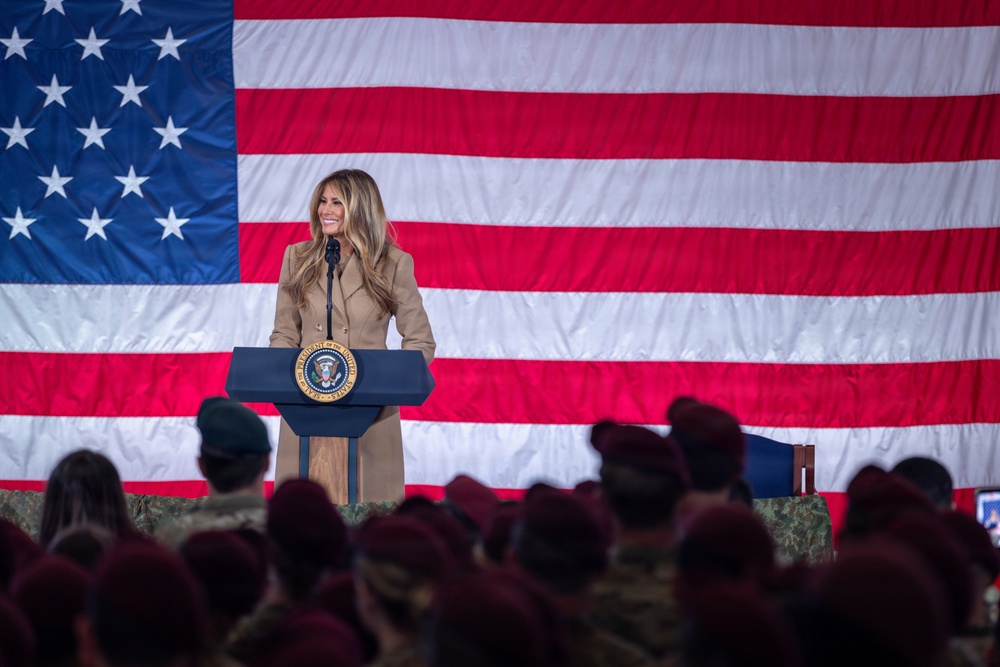 President Donald J. Trump and First Lady Melania Trump visit XVIII Airborne Corps