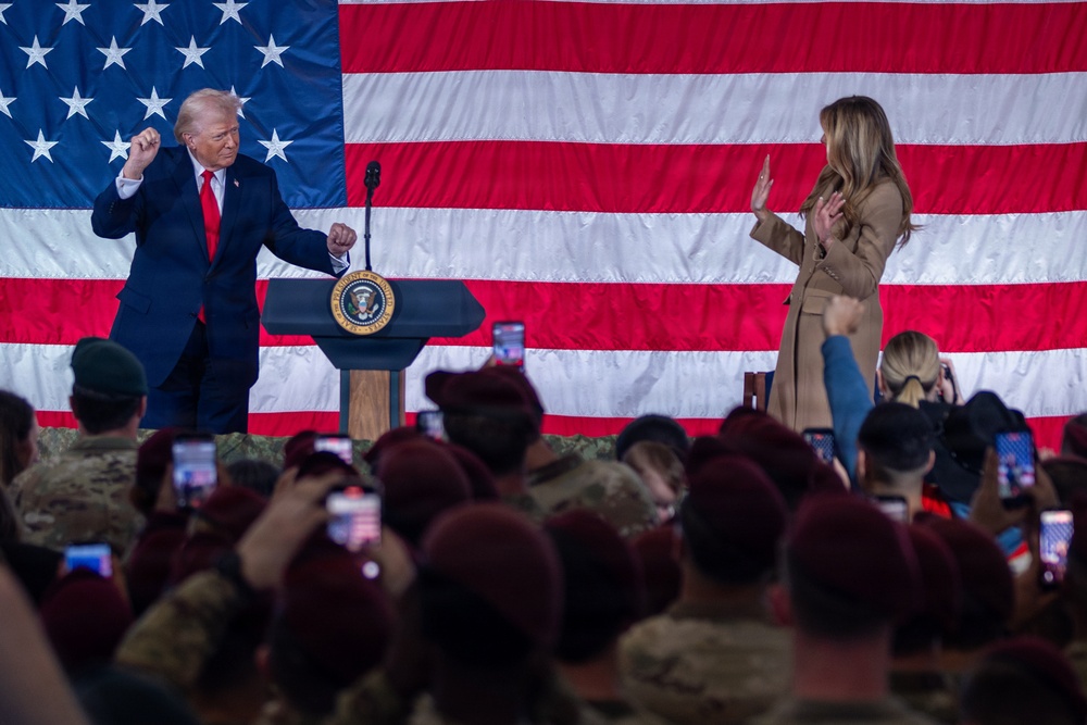 President Donald J. Trump and First Lady Melania Trump visit XVIII Airborne Corps