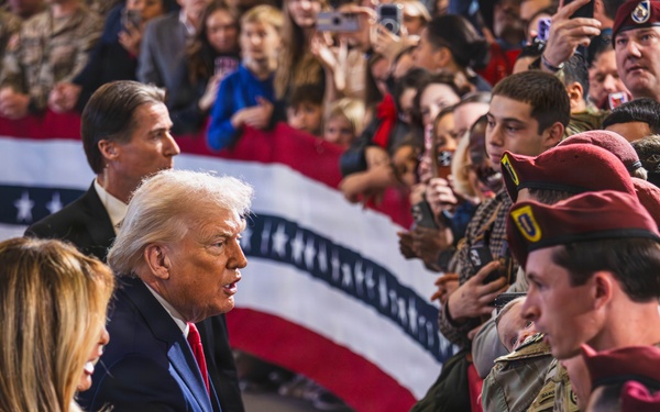 President Donald J. Trump and First Lady Melania Trump visit XVIII Airborne Corps