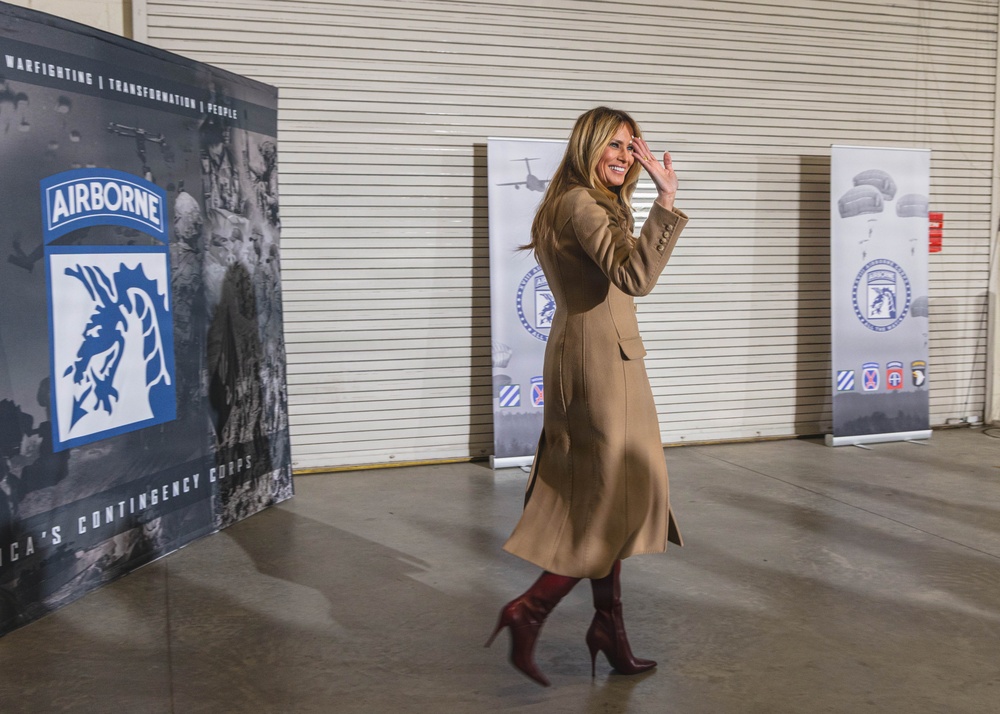 President Donald J. Trump and First Lady Melania Trump visit XVIII Airborne Corps