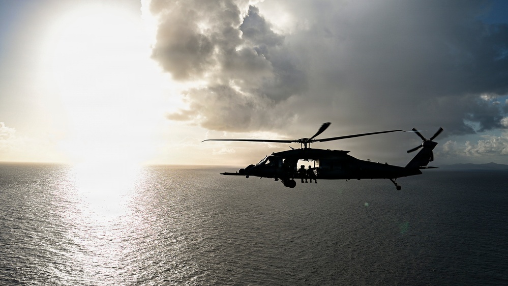 HH-60W Jolly Green IIs fly over Puerto Rico