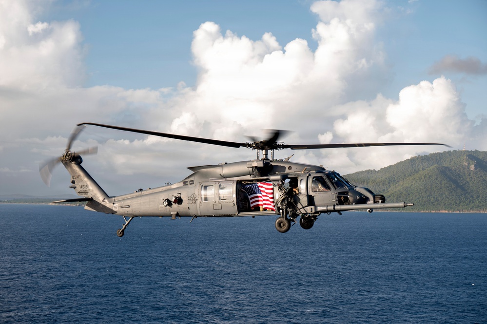 HH-60W Jolly Green IIs fly over Puerto Rico