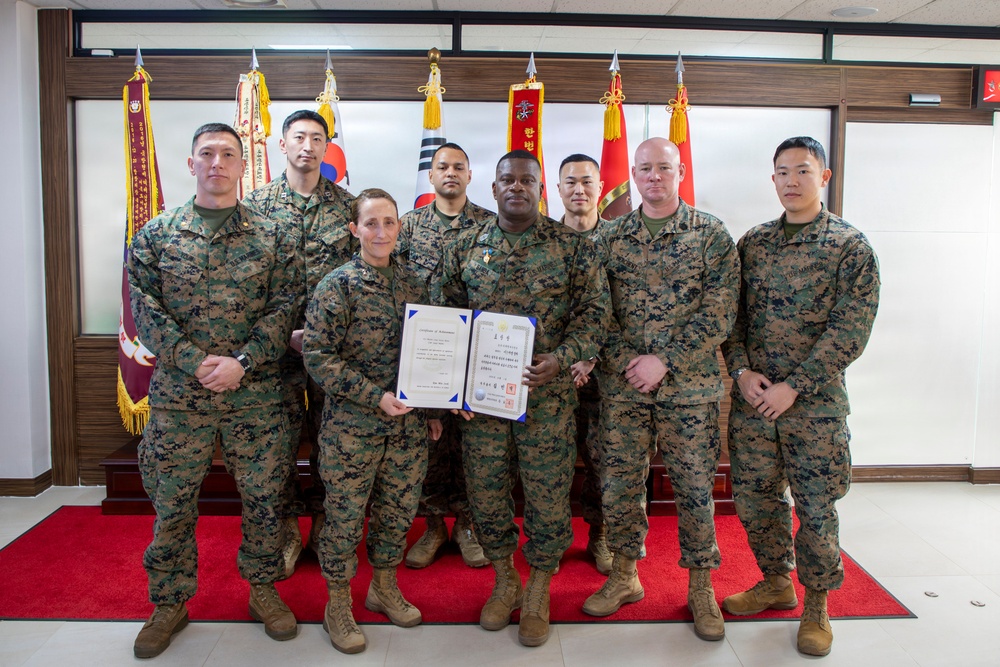 Marine Forces Korea Sergeant Major Awarded Republic of Korea Prime Minister Commendation