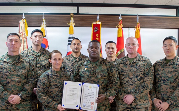 Marine Forces Korea Sergeant Major Awarded Republic of Korea Prime Minister Commendation
