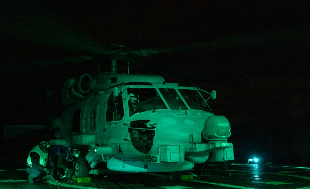 USS Dewey Night Flight