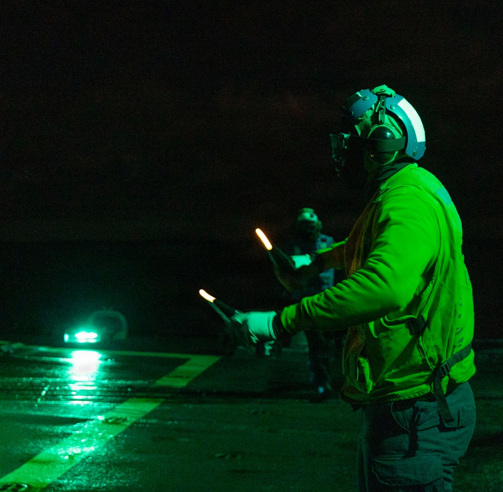 USS Dewey Night Flight