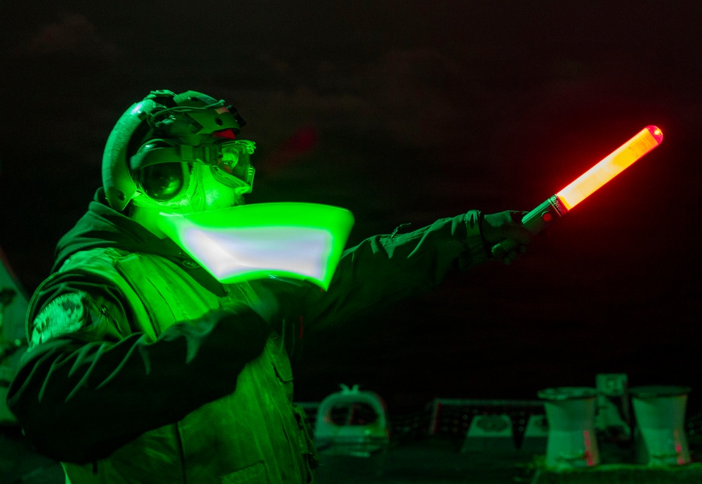 USS Dewey Night Flight