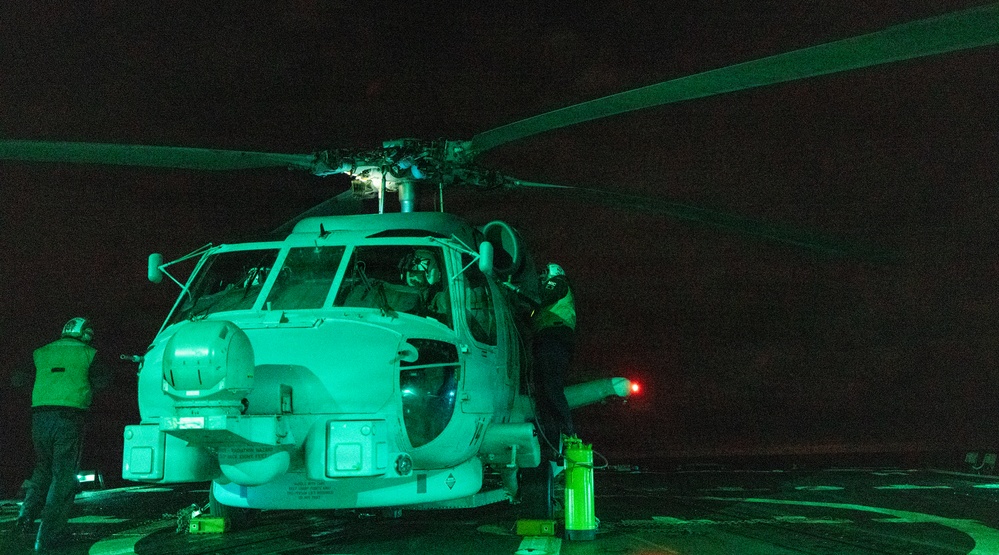 USS Dewey Night Flight