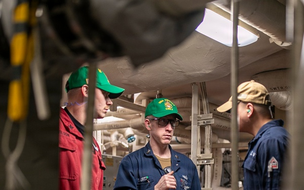 USS Tripoli Conducts Engineering Drill