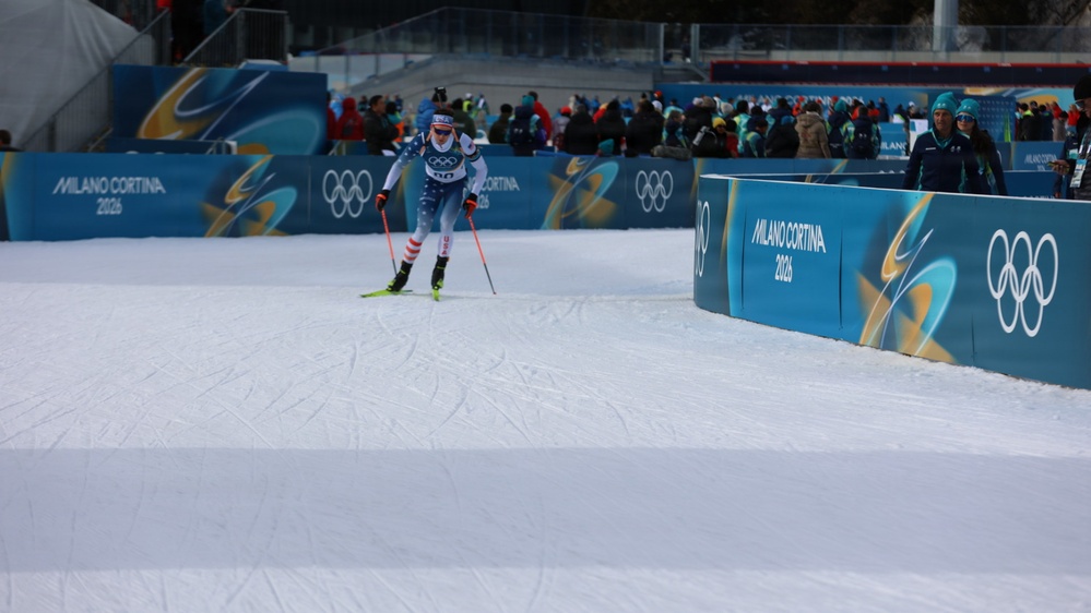 Spc. Sean Doherty competes in the 10K men's biathlon in the 2026 Winter Olympics