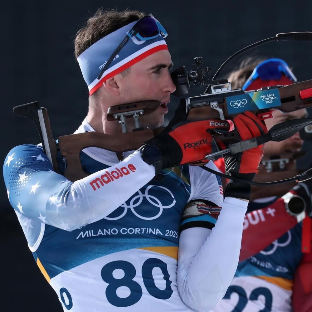 Spc. Sean Doherty competes in the 10K men's biathlon in the 2026 Winter Olympics