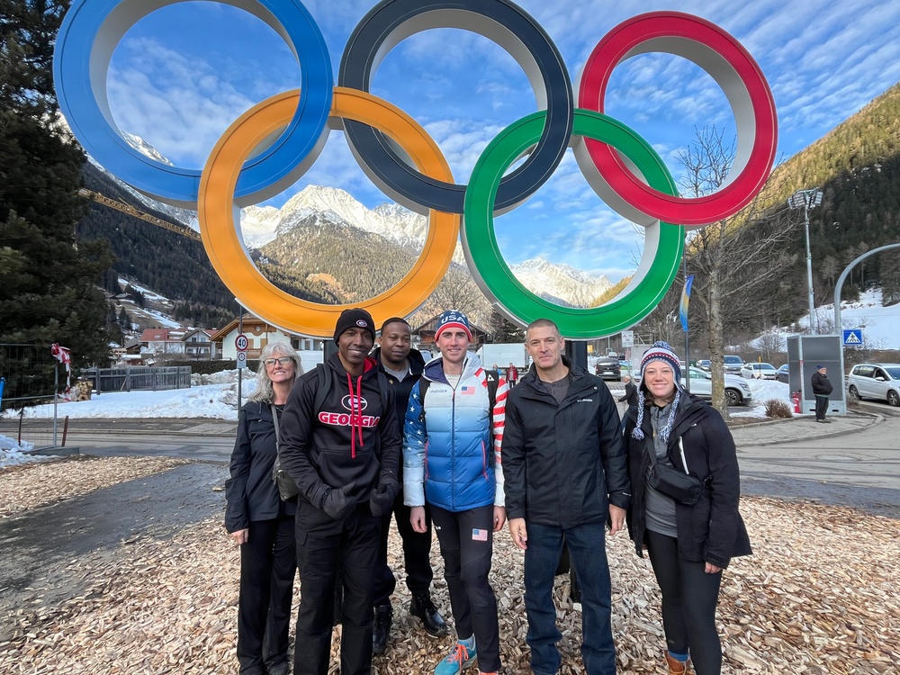Spc. Sean Doherty competes in the 10K men's biathlon in the 2026 Winter Olympics