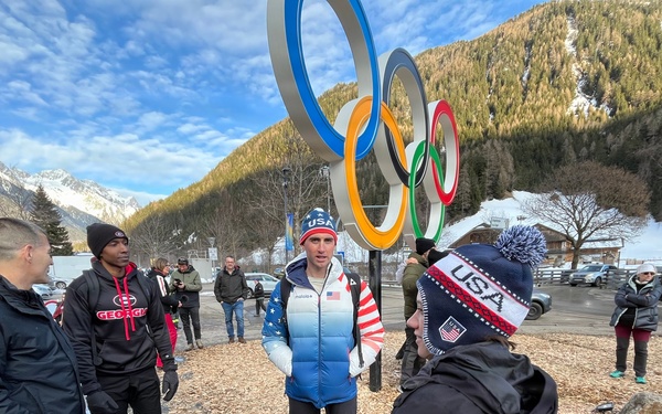 Spc. Sean Doherty competes in the 10K men's biathlon in the 2026 Winter Olympics