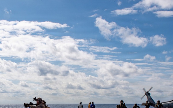 U.S. Marines Board the USS Sand Diego (LPD 22)