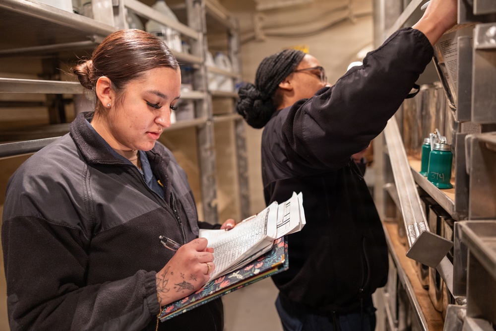 PCU John F. Kennedy's Supply Department Conducts Inventory