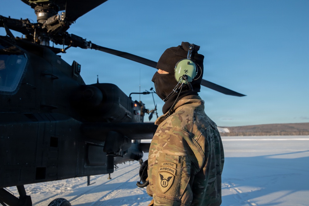 11th Airborne Soldiers conduct AH-64E  air assault training during JPMRC 26-02