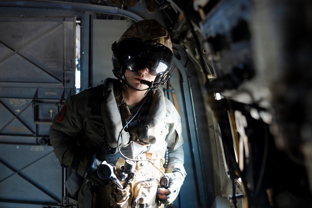 U.S. Marines with VMM-261 transport cargo