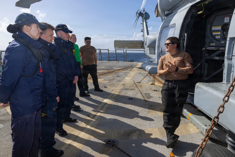 USS Bulkeley (DDG 84) and ITS Fasan (F 591) perform a cross deck visit, Feb. 10, 2026