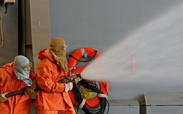 PCU John F. Kennedy Conducts AFFF Hose Testing
