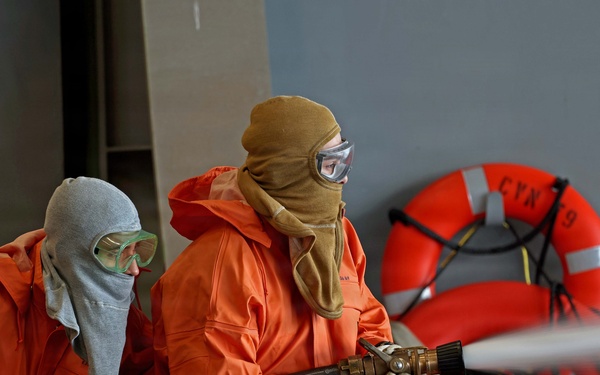 PCU John F. Kennedy Conducts AFFF Hose Testing