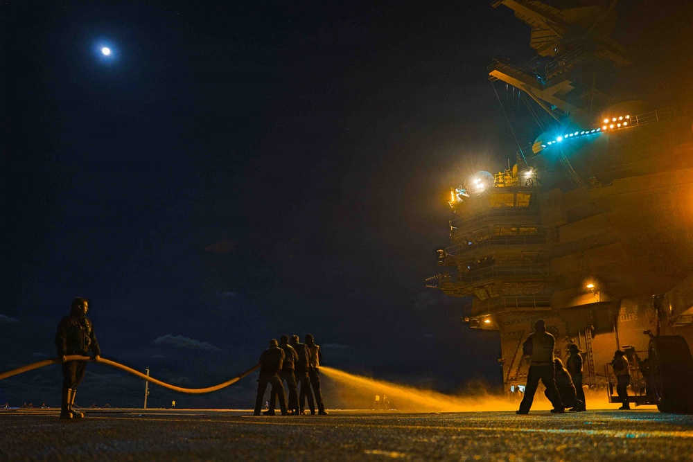 PCU John F. Kennedy AFFF Flight Deck Clean Up