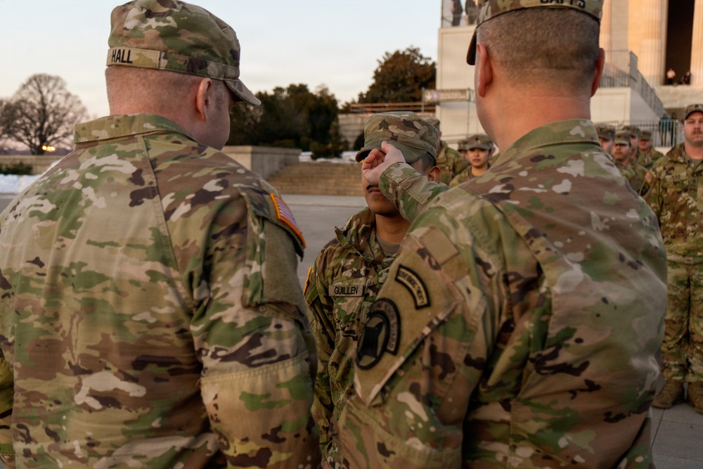 Staff Sgt. Dominic Guillen Promoted at Lincoln Memorial