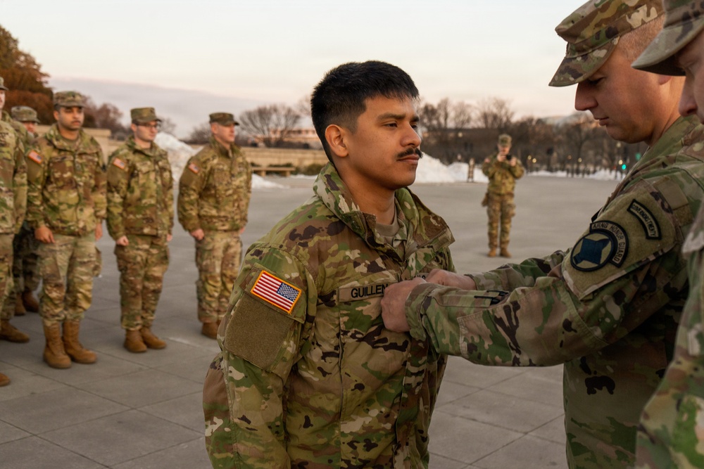 Staff Sgt. Dominic Guillen Promoted at Lincoln Memorial