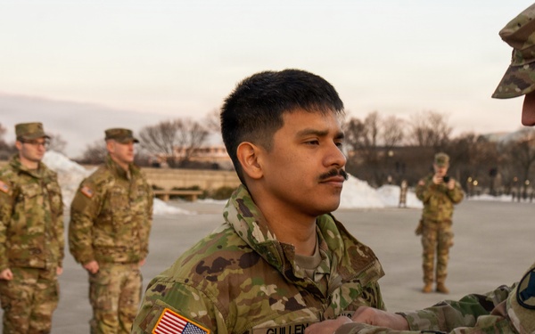 Staff Sgt. Dominic Guillen Promoted at Lincoln Memorial