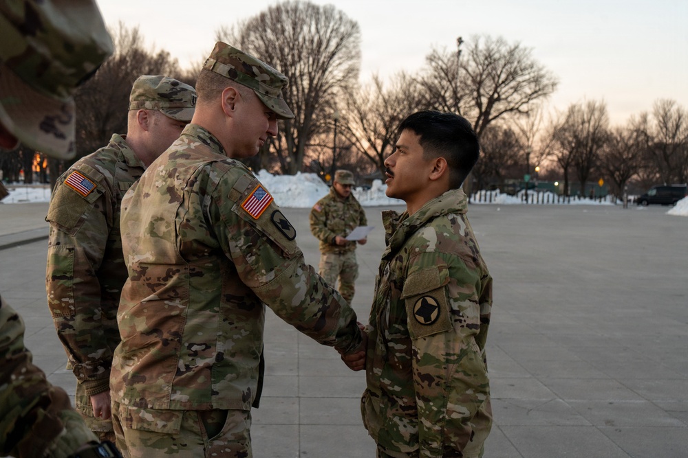 Staff Sgt. Dominic Guillen Promoted at Lincoln Memorial
