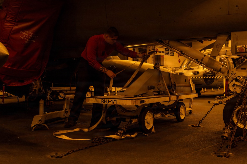 Abraham Lincoln Conducts Routine Aircraft Maintenance