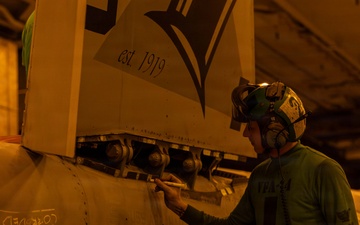 Abraham Lincoln Conducts Routine Aircraft Maintenance