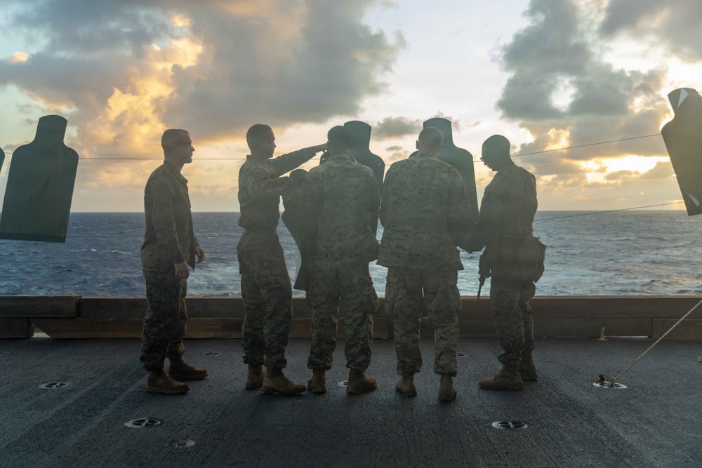 U.S. Marines assigned to Task Force Ashland Conduct Live-Fire Deck Shoot Aboard USS Ashland