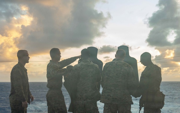 U.S. Marines assigned to Task Force Ashland Conduct Live-Fire Deck Shoot Aboard USS Ashland