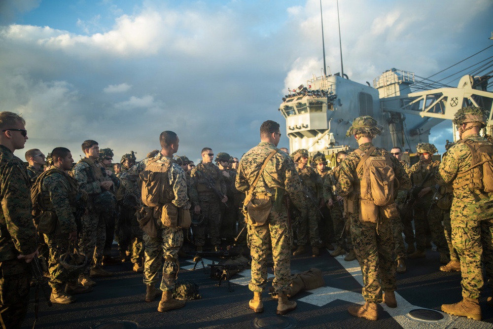 U.S. Marines assigned to Task Force Ashland Conduct Live-Fire Deck Shoot Aboard USS Ashland