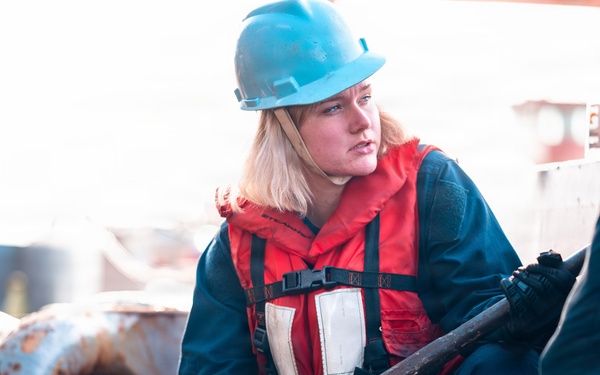 USS Theodore Roosevelt Anchor Chain Maintenance