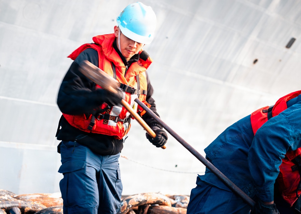 USS Theodore Roosevelt Anchor Chain Maintenance